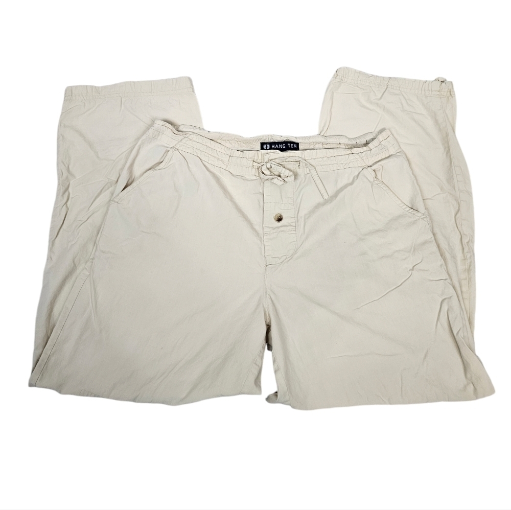 Hang Ten Khaki Cotton Reinforced Knee Straight Leg Pants Size Small Men's Q6